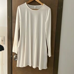 Off White Jersey Knit Dress